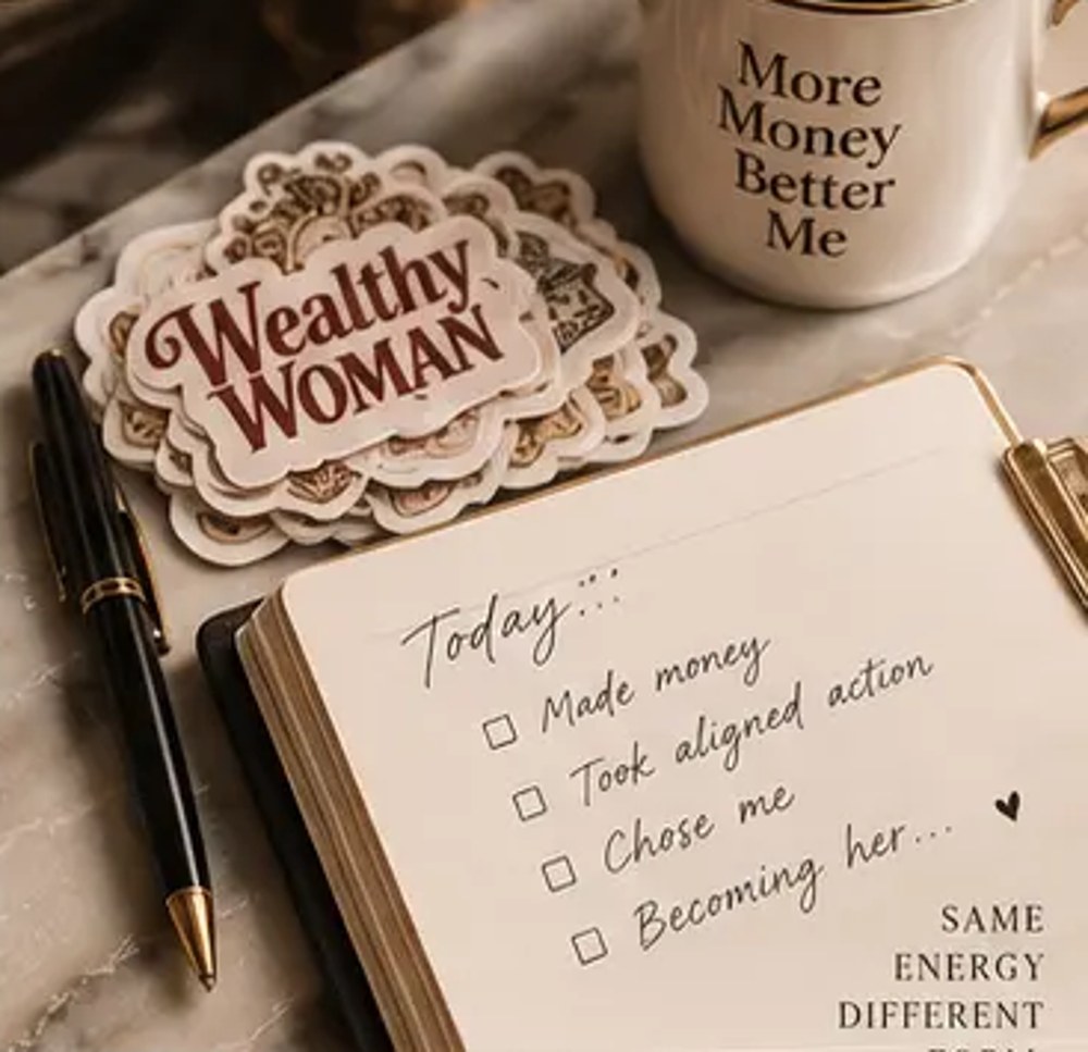 Interior del journal en uso, con pluma y taza